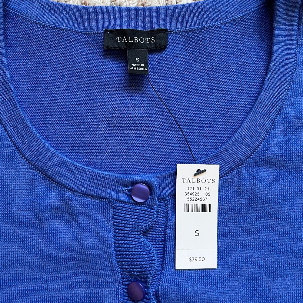 TALBOTS - Charming Cardigan - Scallop -- NEW with Tag - Picture 8 of 11